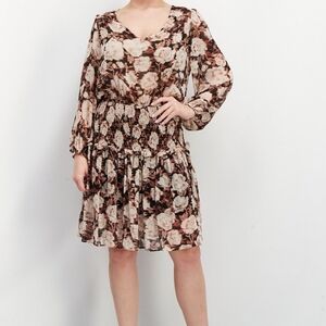 Grade & Gather - Ruched Maternity-friendly Floral Print Dress